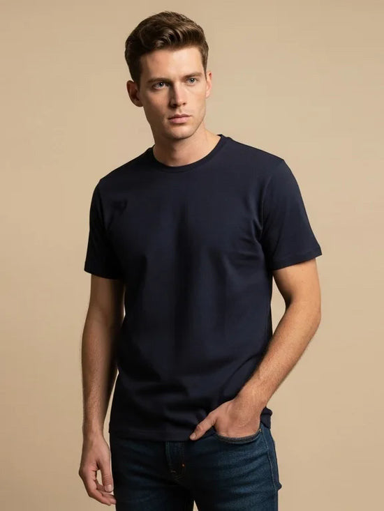 Louis Vicaci Summer T Shirt For Men-Dark Navy-BE999/BR13240